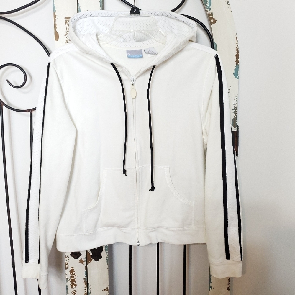 Tek Gear white hooded jacket medium